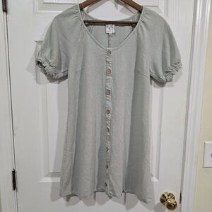 NAIF Sage Green Button Front Mini Dress Size Medium